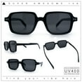 thumbnail image 2 of Retro Vintage Vibe Mid Temple Horn Rim Hipster Fashion Sunglasses All Black, 2 of 8