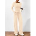 thumbnail image 4 of Conjunto Coordinado PRETTYGARDEN Manga Larga Asimétrico Pantalón Palazzo Beige Talla M, 4 of 8