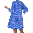 thumbnail image 7 of Floral Print Loose Long Sleeved Women V-neck Ruffle Tassel Mini Dress, 7 of 7