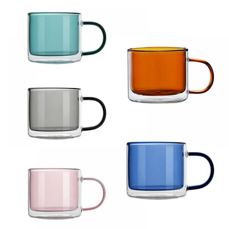 Joeyan Amber Glass Coffee Mugs Set of 2-10 oz Glass Stackable Coffee Cups  with Handle - Colored Tea …See more Joeyan Amber Glass Coffee Mugs Set of