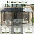 thumbnail image 4 of JOIVI 10' x 14' Outdoor Lean to Gazebo, Hardtop Wall Mounted Gazebo with Sloping Roof, Awnings for Patio with All-Iron Frame, Pergolas for Patio, Backyard, Deck, 4 of 8