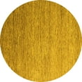 thumbnail image 1 of Ahgly Company Indoor Round Abstract Yellow Modern Area Rugs, 3' Round, 1 of 4