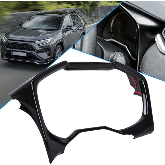 Xotic Tech Interior Center Console Dashboard Instrument Frame Cover Trim, Glossy Black, Compatible with Toyota RAV4 2019-2023