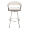 thumbnail image 3 of Bantry Swivel Barstool White Barstool, Modern Style, Plush and durable faux leather fabric, Plywood, Indoor Bar, 3 of 5