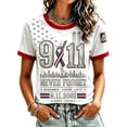 thumbnail image 2 of 9/11 25th Anniversary Shirt Womens WE Will Never Forget Tee Shirts | Lightweight Fabric, Crew Neck Short Sleeve Tops, American Flag, 2001-2026 25Th Anniversary Tops, Patriotic Honor Tee Shirt,S, 2 of 4