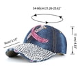 thumbnail image 2 of Pink Ribbon Rhinestone Baseball Hat Breast Cancer Awareness Baseball Hat, 2 of 14