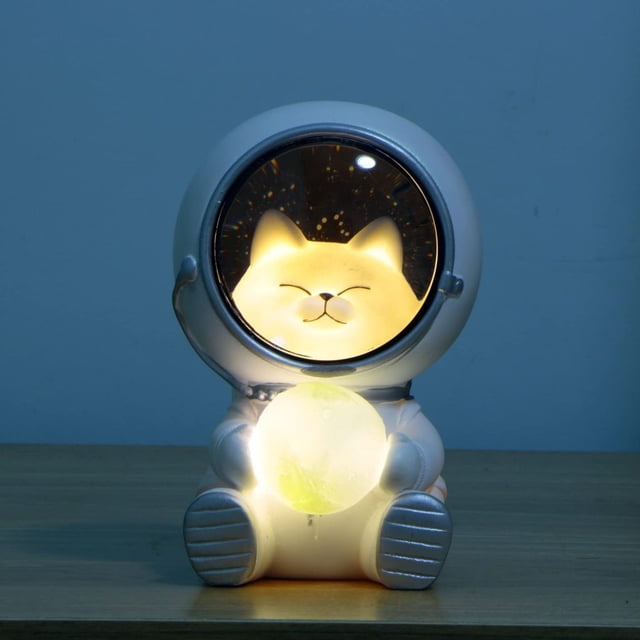 Luz de noche LED Galaxy Guardian, luz decorativa con forma de luna, astronauta, gato espacial, juguete para niños, regalo de cumpleaños, luz de noche