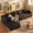 L-shaped-Black, variant on Modular Sectional Sofa, 135" U/L Shaped Couch with Movable Ottoman, Comfy Corduroy Frameless Memory Foam Deep Seat, No Assembly Required, Black