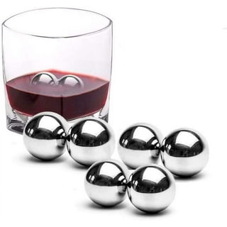 Golf Ball Shaped Whiskey Chillers, Single Whiskey Glass & Storage Bag - Non Lead Crystal Whiskey Stones for Chilling Vodka, Whiskey & Scotch - Fun