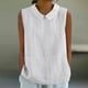 thumbnail image 2 of Ropa para adolescentes,Blusa sin mangas de mezcla de lino para mujer, camisa informal de cuello redondo, blusa holgada y cómoda para usar en casa, sopatenor, 2 of 7