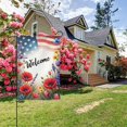 thumbnail image 6 of Welcome Spring Garden Flag Patriotic Flowers Butterflies & American Flag Double Sided 12x18 Inch Outdoor Yard Decor Home Gifts for Men Women Birthday Gifts Memorial Day, 6 of 6