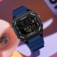 thumbnail image 4 of Digital Watches for Men Women Waterproof Unique Rectangle Watch Stopwatch Countdown Alarm Analog Silicone Strap Transparent Case, 4 of 9