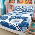 thumbnail image 5 of Manfei Boho Flowers King Sheets 4pcs,Hawaiian Tropical Botanical Bedding,1 Flat Sheet,1 Fitted Sheet and 2 Pillowcases, 5 of 6