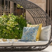 Kinston Outdoor Wicker Daybed with Cushion, Multibrown, White