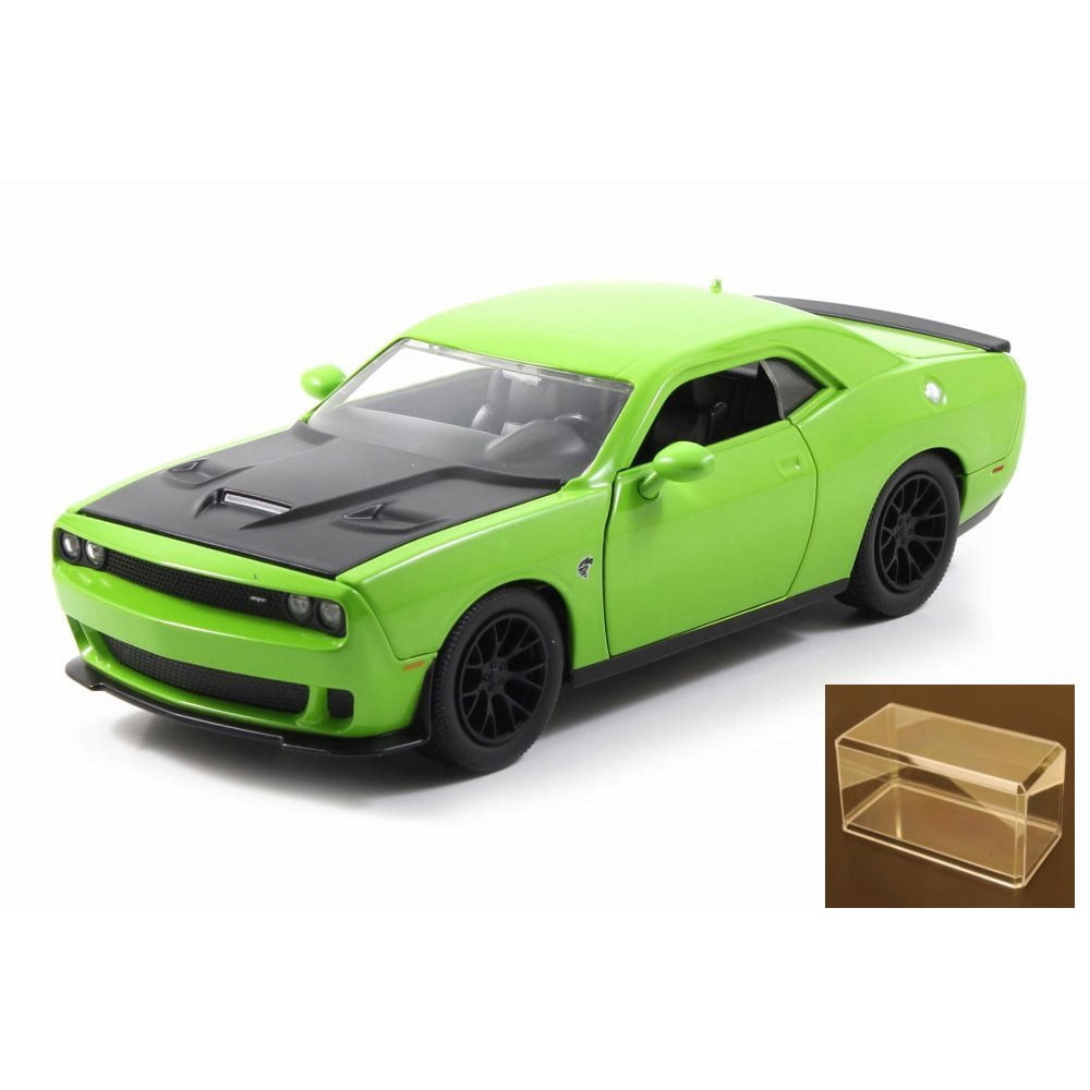 Diecast Car & Accessory Package - 2015 Dodge Challenger SRT Hellcat, Green - JADA Toys 97600 - 1