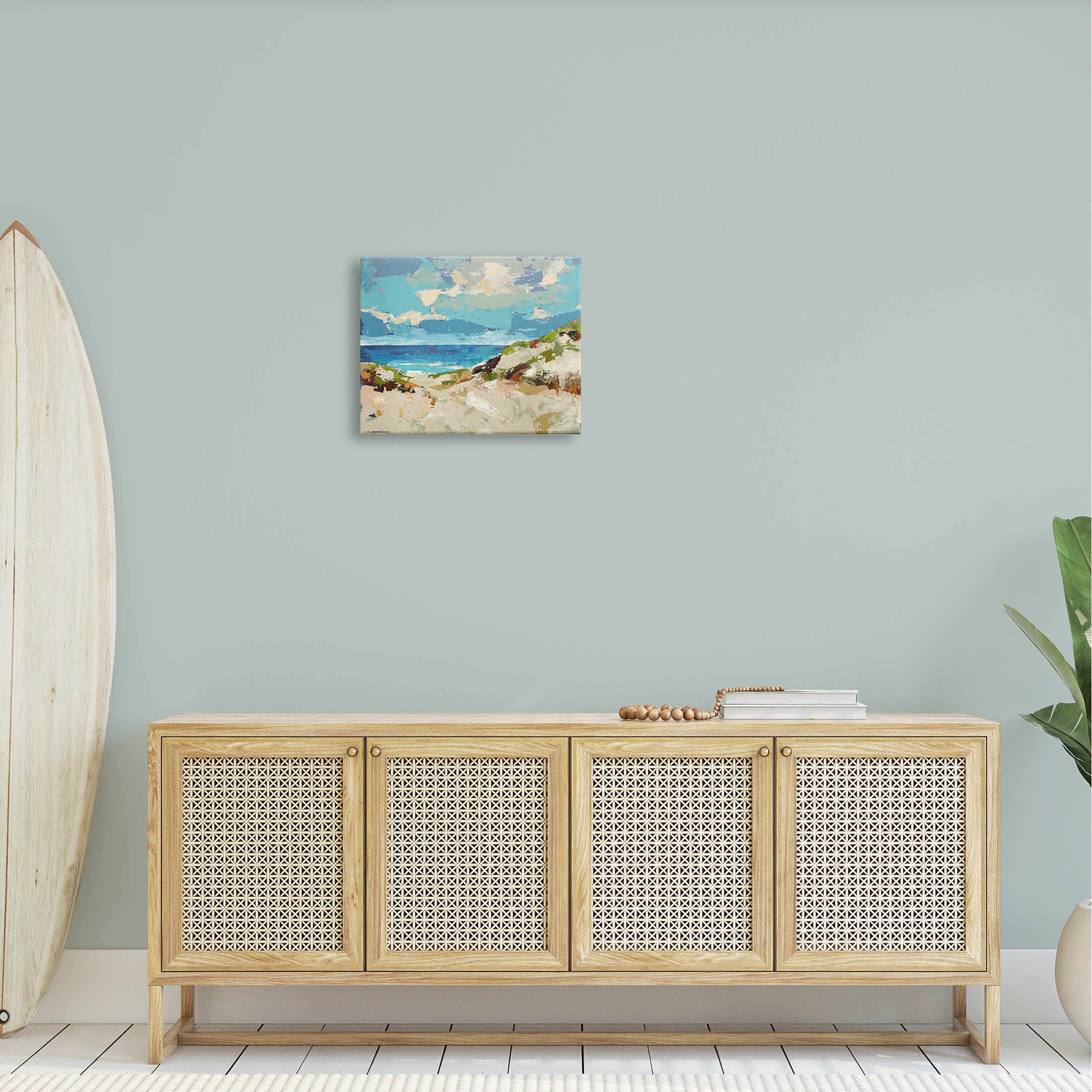 Abstract Beach Sky Landscape Landscape Painting Gallery Wrapped Canvas Print Wall Art
