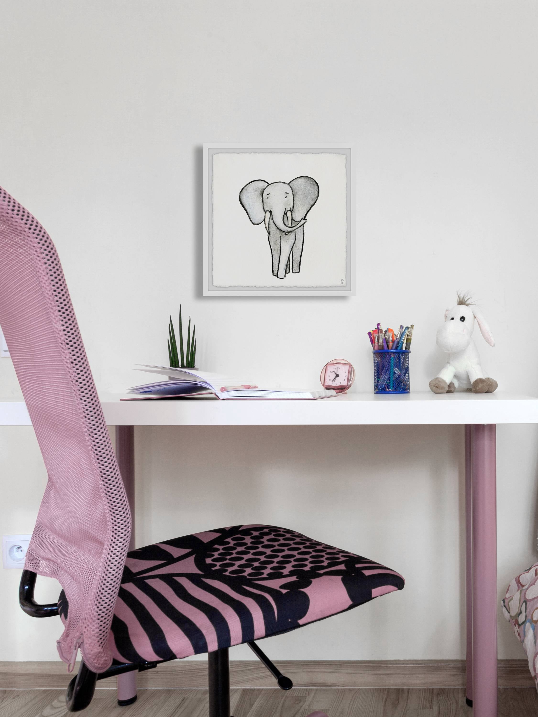 Marmont Hill Walking Elephant Framed Wall Art