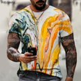 thumbnail image 1 of 2024 Summer Men's New Short-sleeved 3D Printing Technology Round Neck Design Fashionable T-shirt With Free, 1 of 5