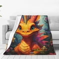 thumbnail image 4 of Salouo Colorful Flower Chameleon Print Bed Blankets,Flannel Blanket Comfortable Air Conditioning Blanket Lightweight Blanket for Sofa Bed Travel & Couch -60"x50", 4 of 8