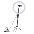 thumbnail image 1 of Luz LED de 10 Pulgadas con Soporte para Trípode, de Luz Regulable, Alimentado por USB, Soporte para Teléfono para Transmisión en vivo Soledad Luz de anillo blanca para fotografía, 1 of 8