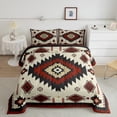 thumbnail image 2 of Feelyou Red Vintage Aztec Full Size Comforter Sets, Bohemian Triangle Abstract Bedding Comforter Set, Teens Women Men Reversible Bedding Sets, Super Cozy Room Decor, 3 Pieces, 2 of 8