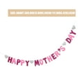 thumbnail image 2 of OULII 1Set Mother's Day Decorative Flags Pink Paper Festive Atmosphere Creation for Indoor Events, 2 of 6