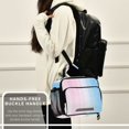 thumbnail image 6 of FORMRS Student Insulated Lunch Bag with Shoulder Strap Reusable Cooler Box for School, Light Blue Stripes, 6 of 9