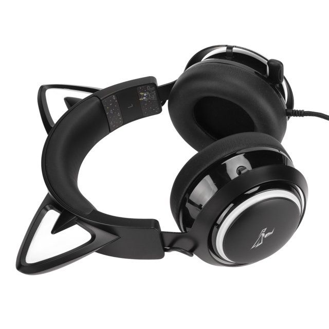 Gaming Headset, Game Music Live Modes High Sensitivity 8 Color Light Effects Wired Headphone Unidirectional Microphone 6mm Mic for Daily Use