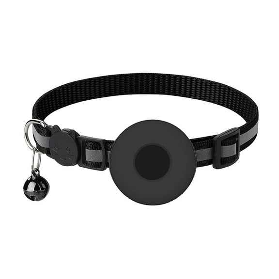 Airtag Cat Breakaway Collar with Reflective Adjustable Strap and Secure Holder for Enhanced Pet