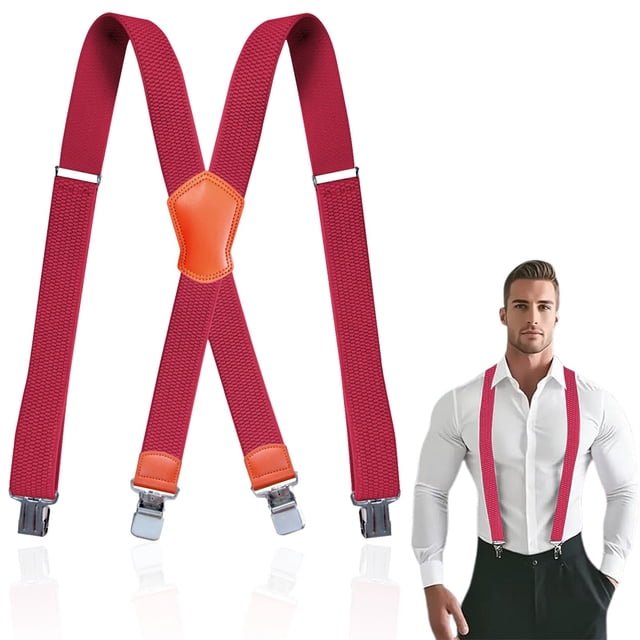 Men's Shoulder Strap, With Clip Wide X BackforWork Adjustable Suspenders, Adjustable X-Back Suspenders, Work Belt Clip Braces, Men's Clip On Shoulder Straps