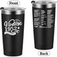 thumbnail image 2 of 1952 70th Birthday Gift for Women and Men - 70th Gifts for Parents - 70th Class Reunion - Mom Dad Wife Husband Present - 20oz Tumbler Cup（black）, 2 of 5