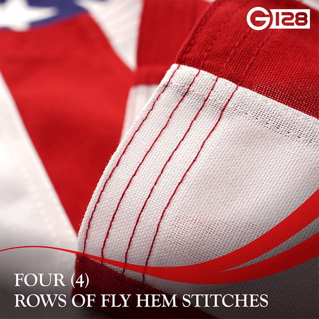 G128 Combo Pack USA American Flag & POW MIA Flag 2x3 ft, Embroidered Spun Polyester with Brass Grommets for Indoor or Outdoor Use