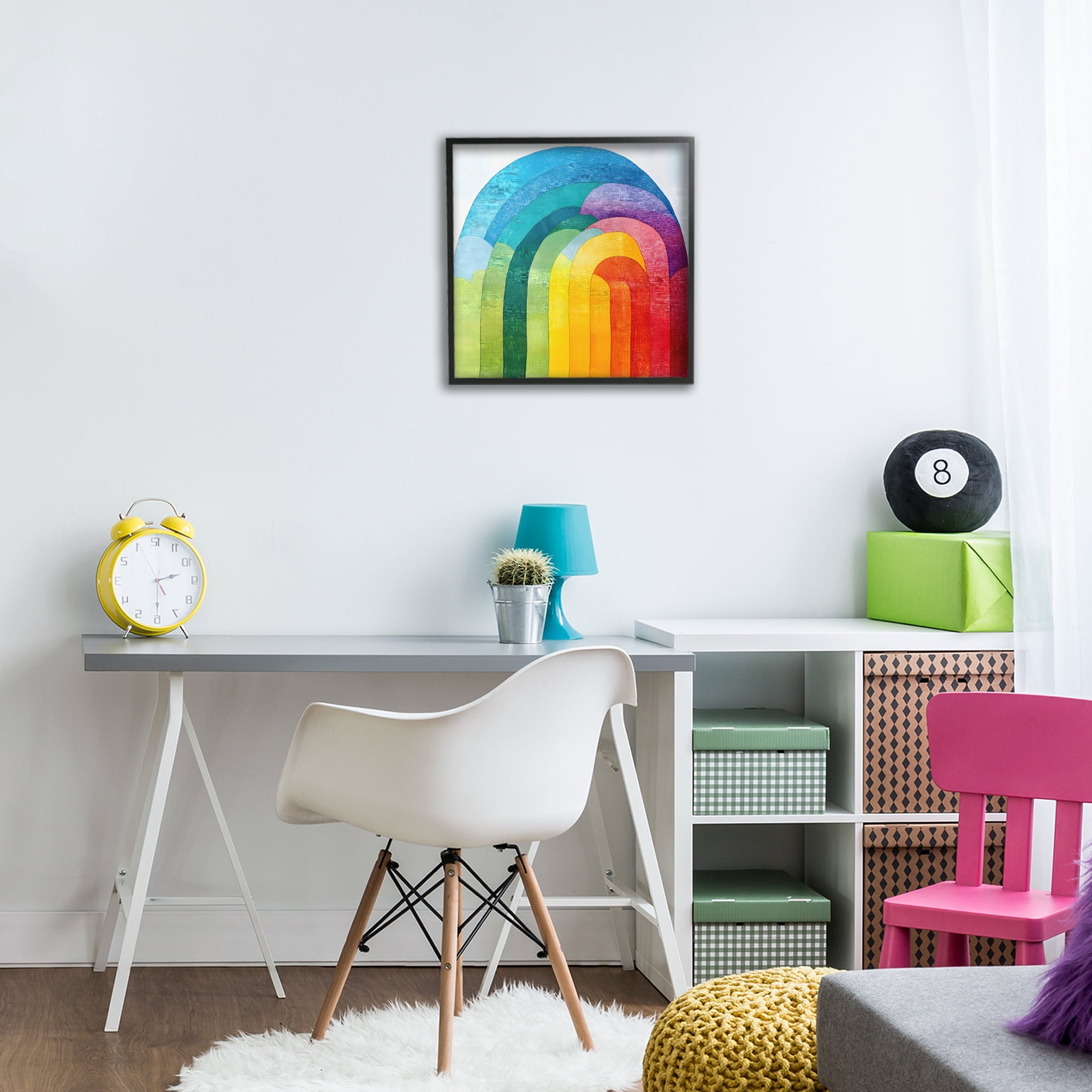Stupell Industries Vibrant Rainbow Arch Abstraction Black Framed Giclee Art, design by Creative Studio