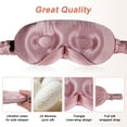 thumbnail image 6 of Unique Bargains 22 Momme Pure Silk Sleep Mask with Travel Pouch 3D Contour Adjustable Blindfold for Side Sleepers Eye Mask Locks Light for Sleeping Bean Pink, 6 of 7