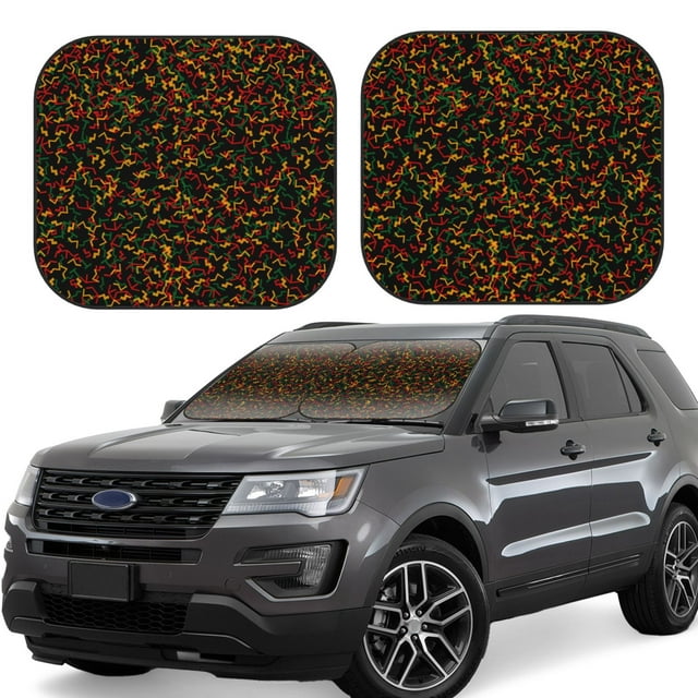 Wukai Color Music Car Front Windshield Sun Shade,Sun Visor Shield Block Automotive Interior Protector Blocks UV Rays-Small
