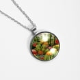 thumbnail image 4 of Cactus Glass Circular Pendant Necklace - Stylish Women's Jewelry, 4 of 5
