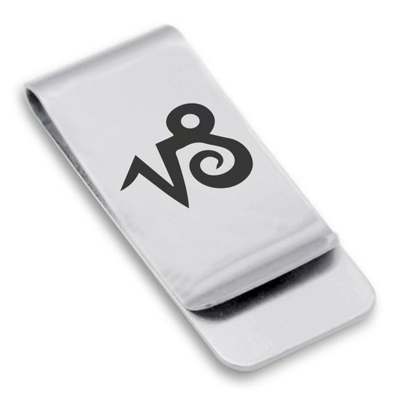 Stainless Steel Capricorn Zodiac Sign (Sea Goat) Classic Slim Money Clip Credit Card Holder