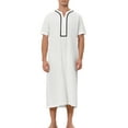 thumbnail image 2 of INSPIRE CHIC Nightshirts for Men's Loose Fit Short Sleeves Sleep Shirts Comfy Nightgown White M, 2 of 4