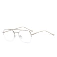thumbnail image 1 of relayinert Men Half Frame Eyeglass Eye Protection Computer Eyewear Double Girder Metal Spectacles Outdoor Business Casual Silver white, 1 of 9