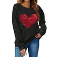 thumbnail image 2 of Women Oversize Valentines Day Sweatshirts Love Heart Graphic Shirts Print Long Sleeve Casual Crew Neck Pullover Top, 2 of 4