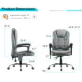 thumbnail image 3 of YODOLLA Ergonomic Reclining Office Chair Adjustable Height Computer Chair Big and Tall Executive Swivel Fabric Chair for Office, Home，Gray, 3 of 9