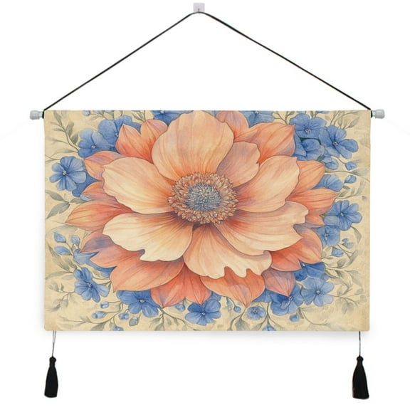 WOBOGO Elegant Flower Living Room Canvas Wall Art Bedroom Study Framed Canvas Print Artwork Home Office Decorations 24.5×16.7in