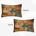 thumbnail image 2 of Naloa Antique Map Adventure Scene Pillowcase, Throw Pillowcase, Wrinkle-Free, Stain-Resistant with Hidden Zipper for Bedroom Sofa-16"x24", 2 of 6
