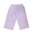 thumbnail image 6 of Stephy Linen Shorts for Women 2024 Trendy Knee Length Shorts Drawstring Elastic Waist Summer Casual Gym Shorts with Pockets, Purple, XL, 6 of 7