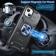 thumbnail image 3 of Designed for iPhone 14 Case, Military Grade Protective Phone Case Cover with Enhanced Metal Ring Kickstand [Support Magnet Mount] Compatible with iPhone 14 6.1, Black, 3 of 5