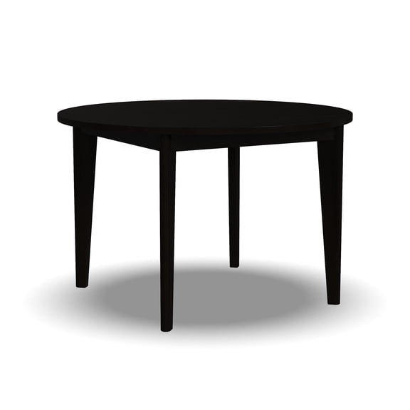 Pemberly Row Round Mid-Century Wood Dining Table in Black Finish