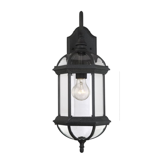 Textured Black Kensington Outdoor Wall Lantern