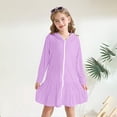 thumbnail image 6 of EnJoCho Girls Hooded Terr𝗒 Cover Up Swimsuit With Sunglasses Zipper Swim Dress Short Sleeve Ruffl𝖾 Coverups Bathing Suit Swimwear, 6 of 8