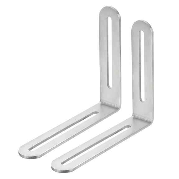 Uxcell 2Pack Adjustable L-Shape Corner Brace with Slot, 4.72" x 3.94" Bracket, Silver
