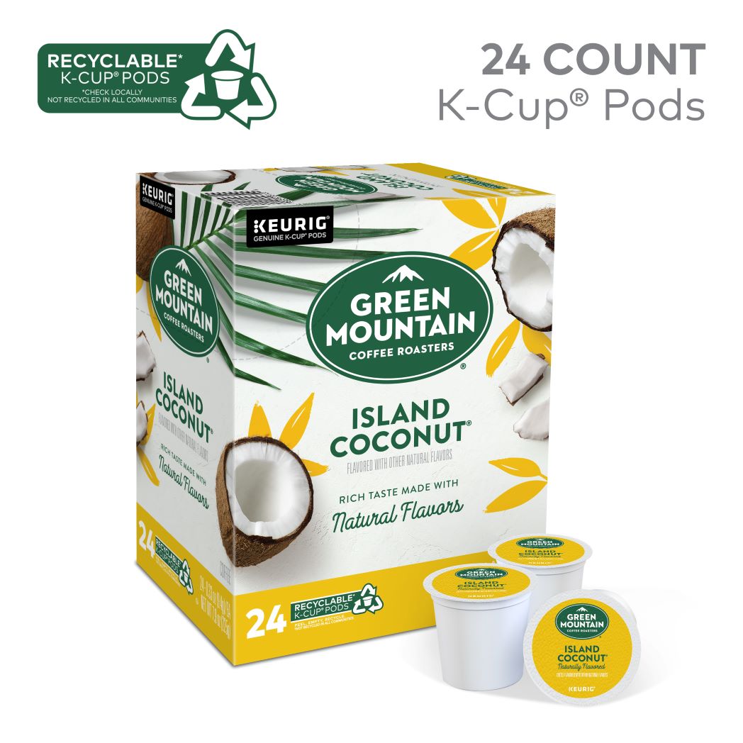 Keurig Green Mountain Coffee Island Coconut K Cups 2 Pack 48 Total